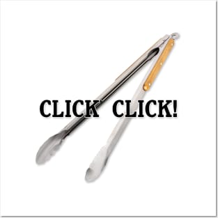 BBQ Tongs Click Click Posters and Art